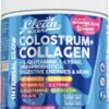 Bovine Colostrum+Collagen Peptides Powder| L-Glutamine L-Lysine Prebiotics Probiotics Digestive Enzymes Vitamin D K2 Vitamin C Quercetin & Folate|Gut Health Supplement Internal Glow By Clean Nutra (1)