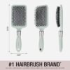 81zidO6NrbL._SL1500_.jpg Conair Velvet Touch Paddle Cushion hair brush - Detangling hairbrush - curly or straight styles - men or women - detangler - features soft touch handle - Sage Green