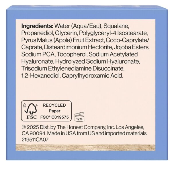 81zpxiQlYcL._SL1500_.jpg Honest Beauty Hydrogel Cream with Hyaluronic Acid | Lightweight, Moisturizing Water Cream | Gentle for Sensitive Skin, Fragrance Free, Vegan | 1.7 fl oz