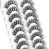 81zt3iGX6rL._SL1500_.jpg Veleasha Lashes Russian Strip Lashes Eyelashes with Clear Band Looks Like Eyelash Extensions D Curl Lash Strips 10 Pairs Pack (DT01)