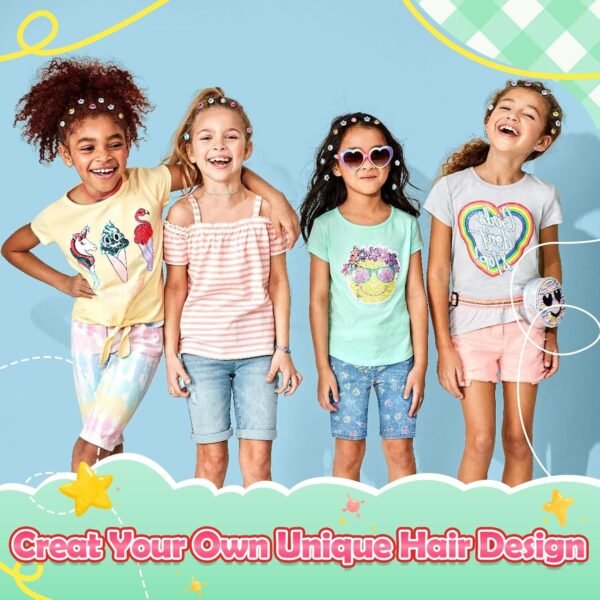 Hair Gem Stamper Kit,Hair Styling Tool with Reusable Shining Diamonds,Bling Hair Jewels for Girls Toys Quick Gems Hair Jeweler Hair Bedazzler Birthday Gifts Toys for Girls Ages 3-12