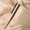 91I52hMSL._SL1500_.jpg EcoTools Slick Back Hairbrush, Small Brush For The Perfect Ponytail Or Bun, Tease, Smooth, & Style Hair, Tame Frizz & Flyaways, Renewable Bamboo Handle & Vegan Boar Bristles, Cruelty-Free, 1 Count