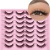 91-BCS44YxL._SL1500_.jpg Lashes Natural Look Wispy Fasle Eyelashes 12mm Short Faux Mink Eyelashes Cat Eye Natural Strip Lashes Pack by Zegaine 16 Pairs