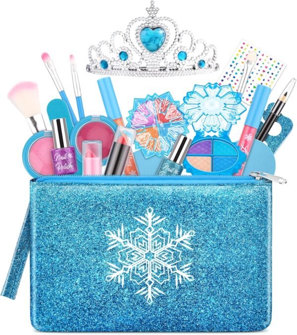 Kids Makeup Kit Toys for Girl, Princess Toys Makeup Sets with Washable, Toddler Dress-Up Toy for 3 4 5 6 7 8 9 Year Old Girls Chrismas Birthday Party