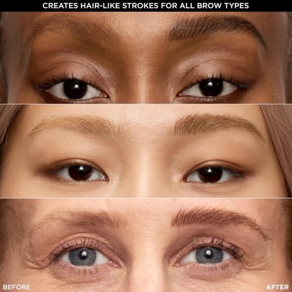 L'Oreal Paris Faux Brow, Hair-Like, Filling Eyebrow Pen with Double-Brush Tip, Fast & Precise Eyebrow Makeup, Light Brunette, 0.04 Fl Oz