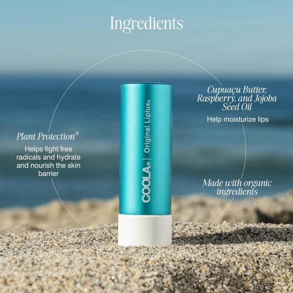9137UAqKKUL._SL1500_.jpg COOLA Organic Liplux Lip Balm and Sunscreen with SPF 30, Dermatologist Tested Lip Care for Daily Protection, Vegan and Gluten Free, 0.15 Oz