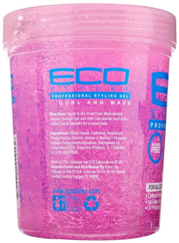 915O8MvhHL._SL1500_.jpg Ecoco Eco Style Hair Gel - Curl And Wave - Anti-Itch, Alcohol-Free Formula - Perfect Hold For Angled Or Tapered Sides - Ideal For Wavy Hair - No Flakes - Not Animal Tested - Moisturizes - 32 Oz