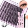 9177dkhTfhL._SL1500_.jpg Fluff Lash Extension Kit Wispy Eyelash Extension Kit 10-18MM Natural Lash Clusters 180PCS Cluster Eyelash Extensions with Lash Bond and Remover and Lash Applicator DIY Lashes Extension by Pleell