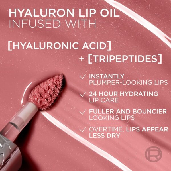 917BvVwIBzL._SL1500_.jpg L'Oreal Paris Plump Ambition Hyaluron Lip Oil, 24 HR Lip Gloss with Hyaluronic Acid, Volumizing Formula with Glass-Like Shine, La Nuit Sparkle, 0.16 Fl Oz