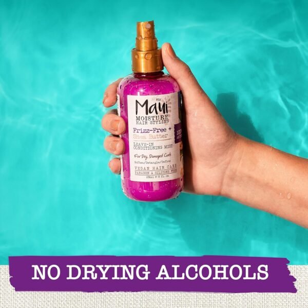 Maui Moisture Frizz-Free + Shea Butter Leave-in Conditioning Mist, Curly Hair Styling, No Drying Alcohols, Parabens or Silicone, 8 Fl Oz