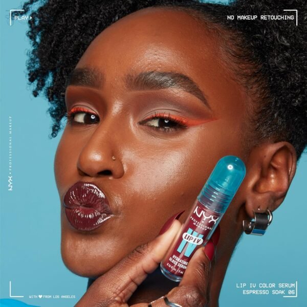91AHUon1wDL._SL1500_.jpg NYX PROFESSIONAL MAKEUP Lip IV Hydrating Glossy Lip Stain with 12HR Hydration - Red-y Set Wet (Red)