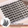 Wispy Lash Clusters Natural Cluster Eyelash Extensions D Curly Individual Lashes Volume False Eyelash Clusters 10-16mm Soft Lashes Clusters with Thin Band DIY Lash Extension at Home by TOOCHUNAG