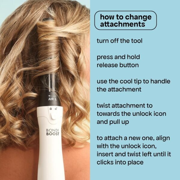 91Blo83heCL._AC_SL1500_.jpg BONDIBOOST 6-in-1 Everlast Airstyler System - Wet to Dry Hair Styler, Hair Dryer Brush with Curlers, Round Brushes, Dryer & Concentrator Attachments, Versatile Heat & Airflow Settings + All Hair Types