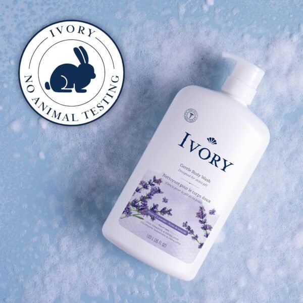 Ivory Gentle Body Wash, Designed for the Whole Family, Free of Dyes Heavy Perfumes Parabens Phthalates & Silicones, Lavender Scent, 35 oz