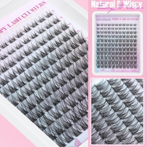 91Ee8TNGgyL._SL1500_.jpg Natural Lash Clusters Kit Natural Eyelash Clusters C Curl Lash Extension Kit 8-16mm Eyelash Extension Kit DIY Individual Lashes Cluster Eyelash Extensions with Lash Remover by TNFVLONEINS