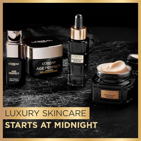 L'Oreal Paris Age Perfect Anti-Aging Midnight Face Serum, Reduce Wrinkles 1oz + Eye Cream Sample