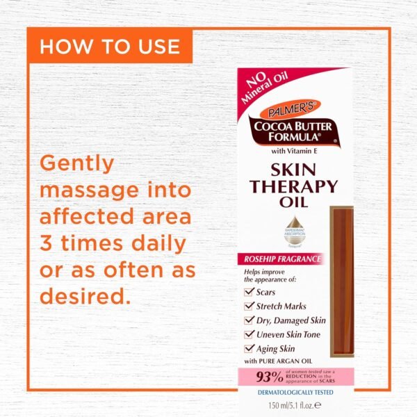 Palmer's Cocoa Butter Formula Skin Therapy Moisturizing Body Oil with Vitamin E, Rosehip Fragrance, 5.1 Ounces