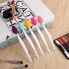91FsrV5ZzdL._SL1500_.jpg 5 Pcs Lip Scrub Brush Double-Sided Silicone Exfoliating Tool Mini Soft Lip Brush Cleaner for Men Women lightening dark lips Smoother Fuller Lip Appearance