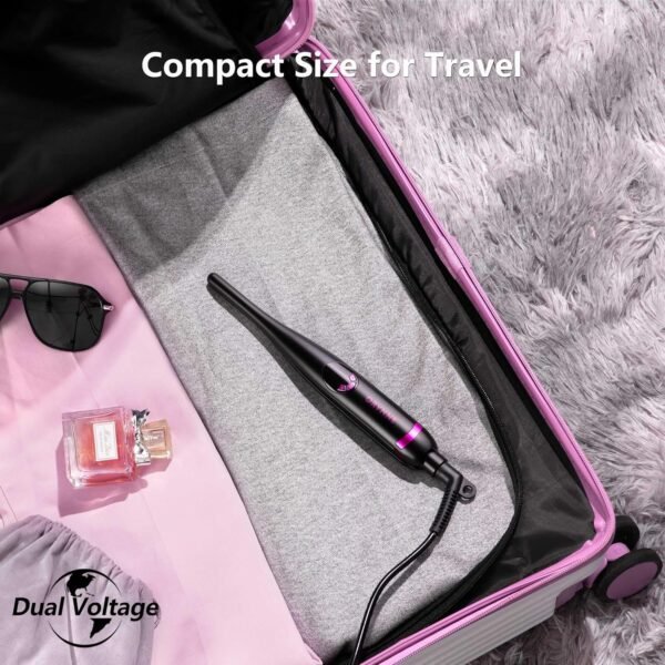 91JlPRGy9FL._AC_SL1500_.jpg Small Flat Irons for Short Hair, 5s Ultra Fast Heat Up Pencil Flat Iron, Negative Ions Mini Flat Iron for Edges, 3/10'' Travel Mini Hair Straightener with Digital Temp Control, Easy to Use
