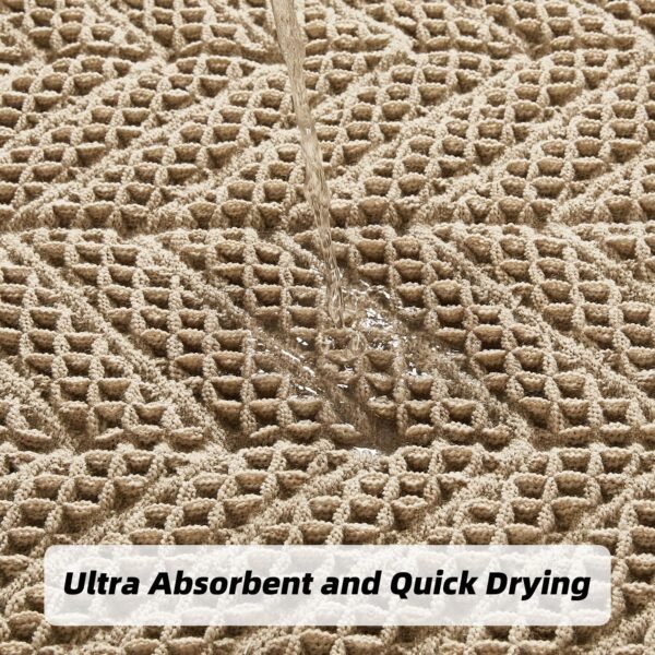 Bathroom Floor Mat,Boho Bath Rug,Super Absorbent Bath Mat,Bathroom Rugs Non Slip Washable, Quick Dry Shower Mats, Ultra Soft Bath Mat Towel,Brown,18"*30"