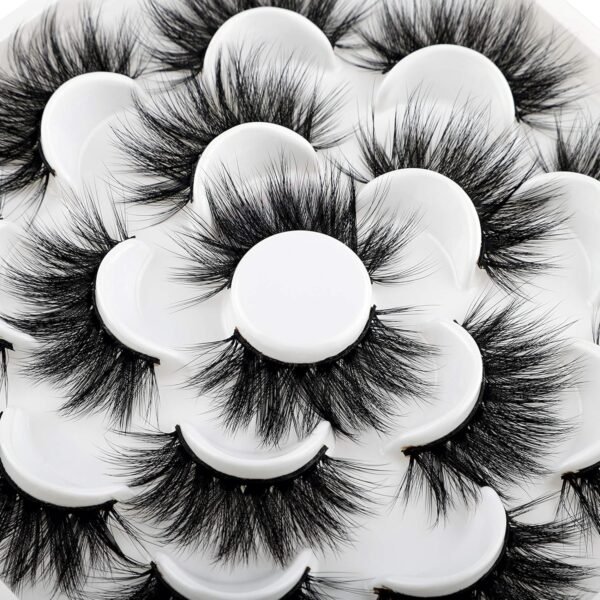91LR0fJDUjL._SL1500_.jpg 6D Mink Lashes Eyelashes Volume Dramatic Wispy Lashes Mink zanlufly 22MM Long False Eyelashes Luxury Crossed Soft Volume Reusable 10 Pairs Lashes Pack