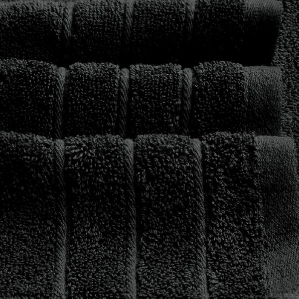 Tens Towels Pack of 8 Towels Set, 2 Extra Large Bath, 2 Hand, 4 Washcloths, 100% Cotton, Lighter Weight, Quicker to Dry, Super Absorbent, Perfect for Bathroom, Black