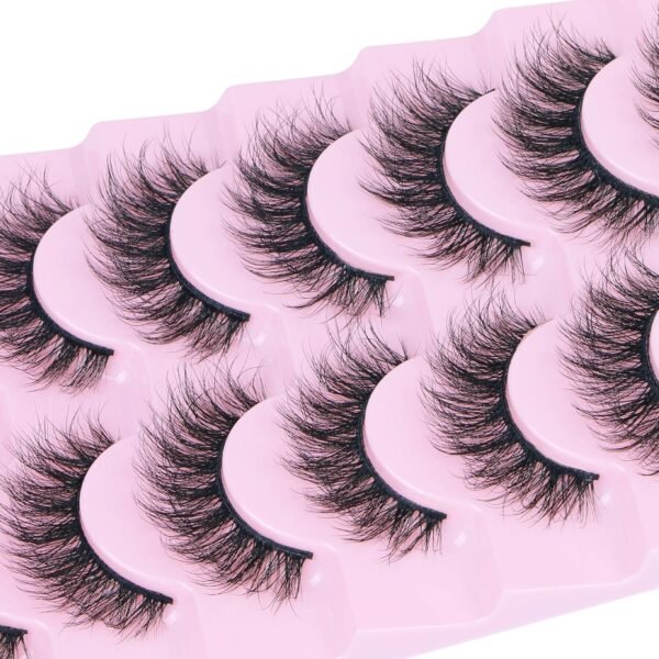 91MyHlrQSoL._SL1500_.jpg FANXITON Wispy False Eyelashes Natural Look Short Mink Lashes 3D Faux Mink Eyelashes 7 Pairs Pack