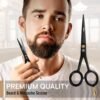 5” Professional Beard Mustache Scissors with 1 Beard Comb, 1 Mustache Comb and Travel Pouch - Perfect Beard Trimming Scissors for All Facial Hair Scissors - Grooming Scissors