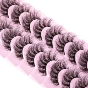 91OpHHEKOeL._SL1500_.jpg wiwoseo Lashes Natural Look Eyelashes Natural Lashes 3D Thick Volume D Curl Wispy Eyelashes that Look Like Extensions Fake Eyelashes 10 Pairs Pack
