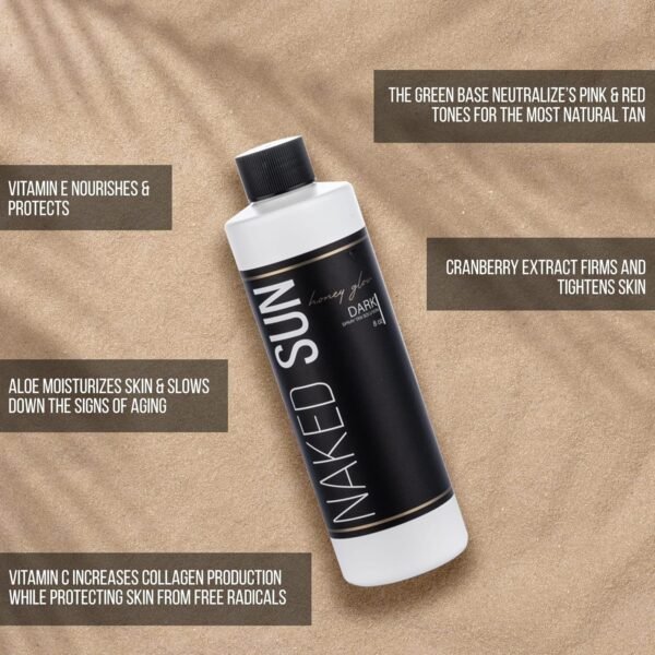 Naked Sun Honey Glow Dark Bronze Spray Tan Solution - 32 oz Airbrush Sunless Self Tanning Spray