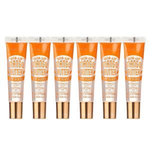 91QKmMEcfL._SL1500_.jpg Ruby Kisses Broadway Vita-Lip Clear Lip Gloss (Mango Butter 6 Pack), Ultra-Hydrating & Soothing Formula with Multi-Vitamin Oils, High-Shine Non-Sticky Finish, Nourishing Glossy Lip Balm Softens Skin