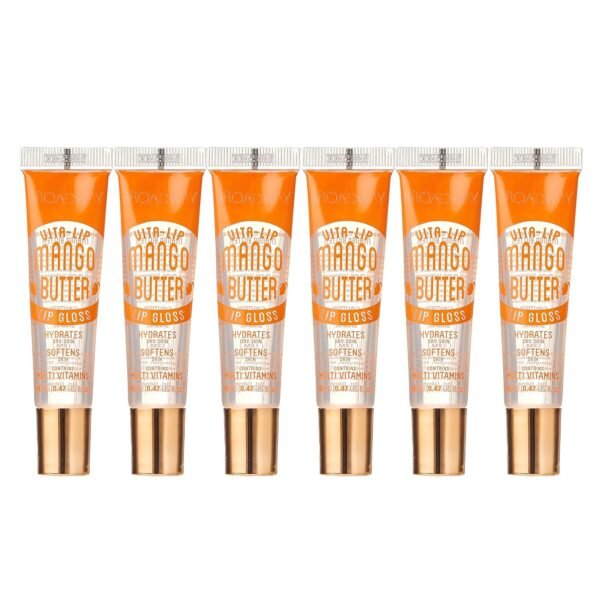 91QKmMEcfL._SL1500_.jpg Ruby Kisses Broadway Vita-Lip Clear Lip Gloss (Mango Butter 6 Pack), Ultra-Hydrating & Soothing Formula with Multi-Vitamin Oils, High-Shine Non-Sticky Finish, Nourishing Glossy Lip Balm Softens Skin