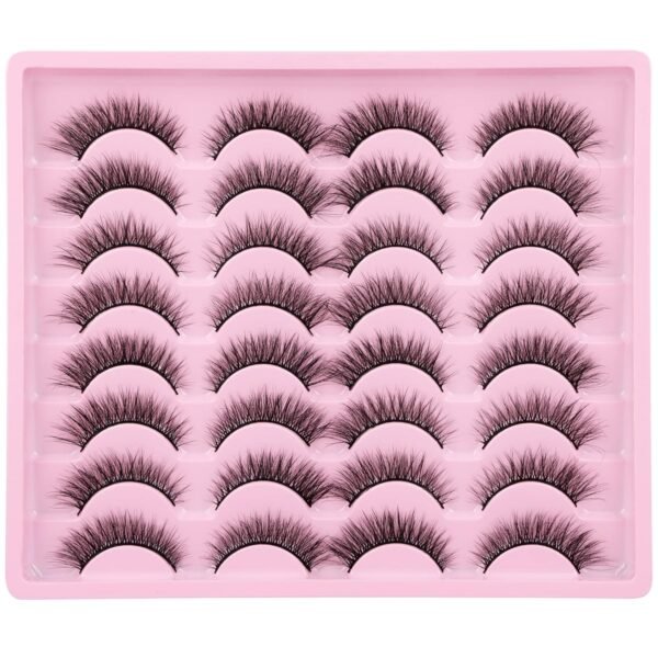 91RLsjBzboL._SL1500_.jpg Lashes Natural Look Wispy Fasle Eyelashes 12mm Short Faux Mink Eyelashes Cat Eye Natural Strip Lashes Pack by Zegaine 16 Pairs