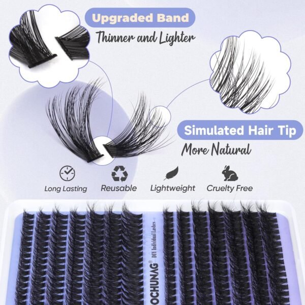 91RqlbWfjbL._SL1500_.jpg Fluff Lash Clusters 80D+100D Thick Cluster Eyelash Extensions 10-18mm DIY Flat Lash Extension D Curly Wispy Individual Lashes 252pcs False Mink Eyelashes Clusters by TOOCHUNAG