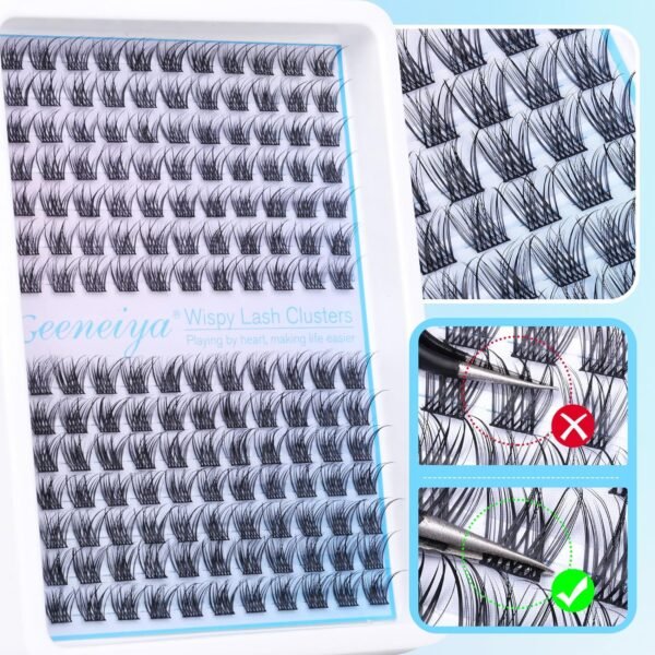 Short Lash Clusters Wispy C Curl Eyelash Clusters 10-12MM Individual Eyelashes Natural Cluster Eyelash Extensions Natural Looking Cluster Lashes by Geeneiya（154PCS, C Curl, 10-12mm)