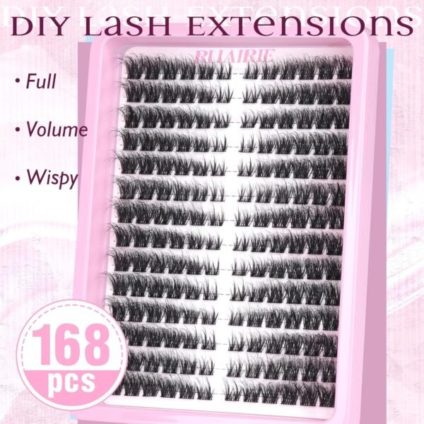 91Td1Ye-ZxL._SL1500_.jpg Lash Clusters Volume Eyelash Clusters Eyelash Extensions 168pcs DIY Individual Lashes Extensions 8-16MM Wispy Cluster Lashes by Ruairie