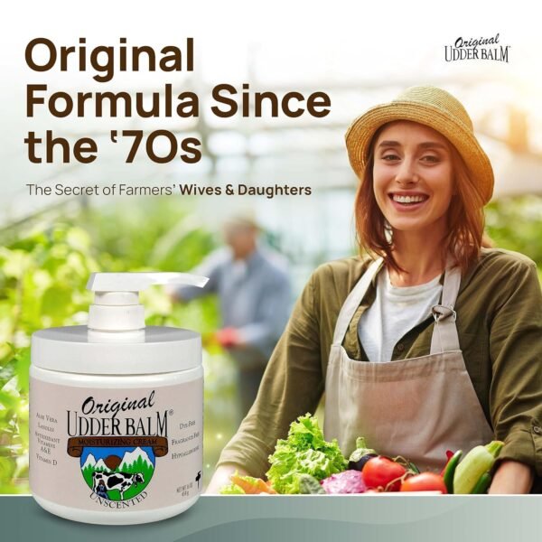 Unscented Original Udder Balm Body Moisturizing with pump
