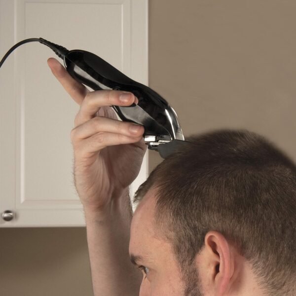 91W2Sk8Hk-L._SL1500_.jpg Wahl Clipper USA Deluxe Corded Chrome Pro, Complete Hair and Trimming Kit, Includes Corded Clipper, Cordless Battery Trimmer, and Styling Shears, for a Cut Every Time - Model 79524-5201M
