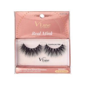 91WWGwb8DTL._SL1500_.jpg i•ENVY False Eyelashes Real Mink Lashes Dramatic Long Eyelashes (Champagne Pink)