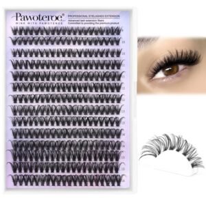91XLs1BQbiL._SL1500_.jpg Pawotence Lash Clusters 40D 280pcs Cluster Eyelash Extensions 9-16mm Mix Eyelash Clusters Lash Extension Individual Lashes for Self Application (40D, 0.07D, 9-16mm)