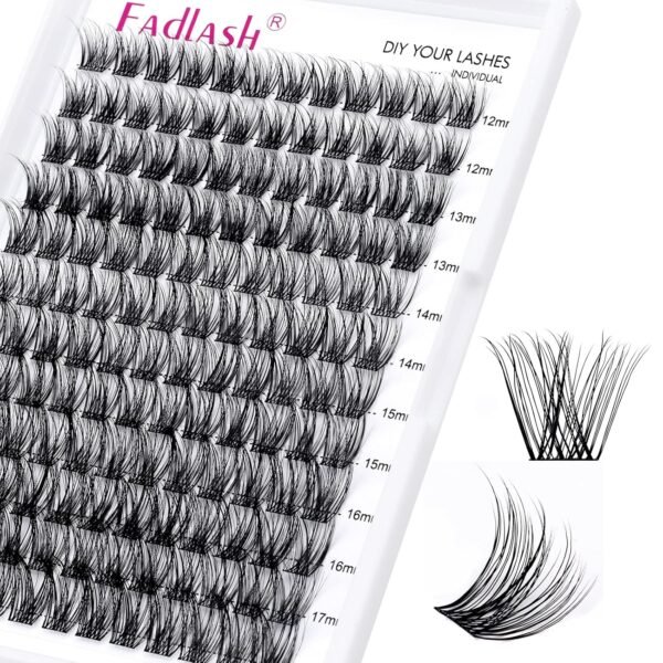 91Zc9ldP7rL._SL1500_.jpg Individual Lashes 144pcs D Curl Lash Clusters Mixed Length Individual Lash Extensions Cluster Lashes DIY Lash Extension Supplies Eyelash Clusters (F5-0.07D, 12-18mm)