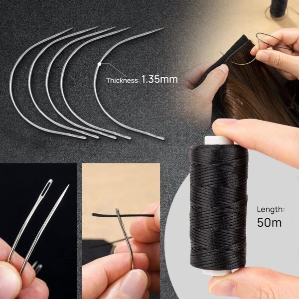 91Zvm5-W93L._SL1500_.jpg NEWISHTOOL Hair Extension Tool Kit - Silicone Micro Beads, Stainless Steel Beads Plier, Metal Bead Threader and Needle Pulling Hook for Beading Hair Extensions, Girls Cosplay Party Hair Styling Tool