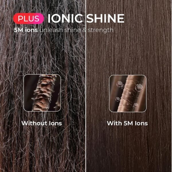 91aLEJC3zKL._AC_SL1500_.jpg TYMO Ring Plus Ionic Hair Straightener Brush - Straightening Comb with Negative Ions for Women, Titanium Coating, 9 Temp Settings & LED Display, Dual Voltage, Professional Styling Tools