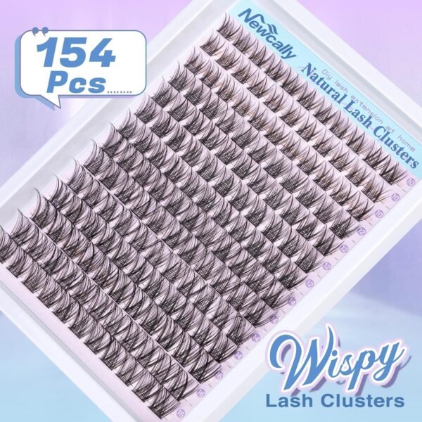 91bzZ51gC1L._SL1500_.jpg Lash Clusters Kit Wispy Natural Cluster Eyelash Extension Kit DIY Lash Extension Kit C-curly 10-16MM Eyelash Clusters Volume Individual Lashes Kit by Newcally