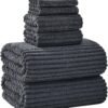 Extra Large Bath Towel Set of 6 (40"x80"),Oversized Bath Sheet Super Soft Highly Absorbent Microfibers Quick Dry Luxury Shower Towel for Bathroom Spa Gym Hotel Yoga (Charcoal Gray, 6Piece)