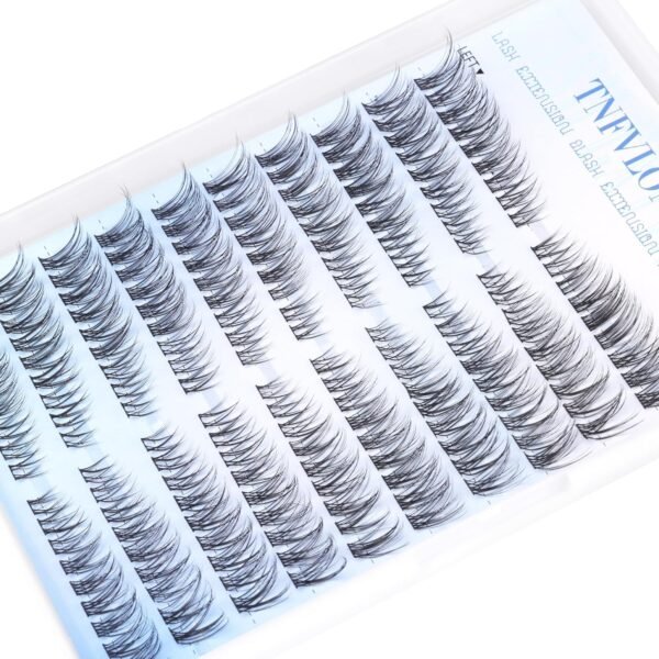 Wispy Lash Extension Kit Natural Lash Clusters 180Pcs Individual Lashes Clusters Kit Natural Eyelash Extension Kit C Curl Cluster Eyelash Extensions with Bond and Seal and Tweezers by TNFVLONEINS