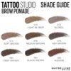 Maybelline TattooStudio Brow Pomade Long Lasting, Buildable, Eyebrow Makeup, Medium Brown, 1 Count
