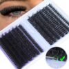 Geeneiya Eyelash Clusters Full Lash Extension Mink Thick Cluster Eyelash Extensions 10-18MM Cluster Lashes Individual Wispy Fake Eyelashes, Not Kit (60D+80D, 280Pcs)