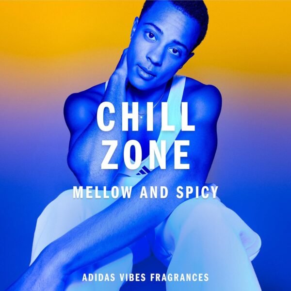 adidas Vibes Chill Zone Eau de Parfum 1.6 fl oz (Pack of 1), Notes of Amber, Lavender, and Vanilla, Unisex Fragrance, Long Lasting, Sporty Fragrance, Travel Size