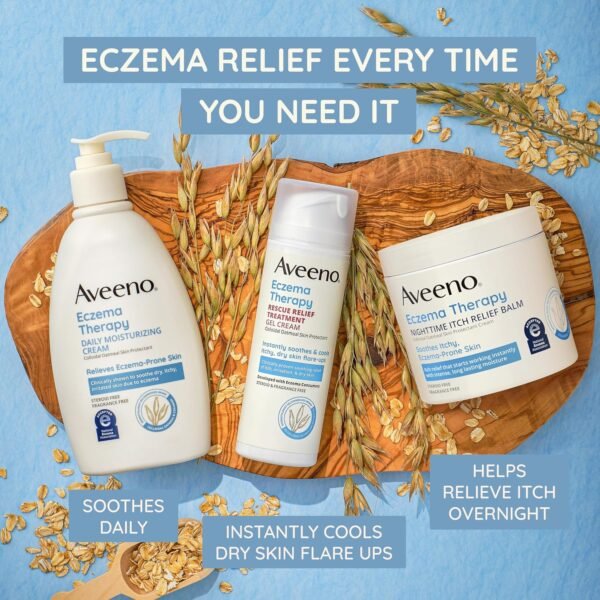 91ipfQlMcqL._AC_SL1500_.jpg Aveeno Eczema Therapy, Nighttime Itch Relief Balm for Body, Moisturizing Colloidal Oatmeal & Ceramide Formula, Fragrance & Steroid-Free, Soothing Dry Itchy Skin, 11 fl oz